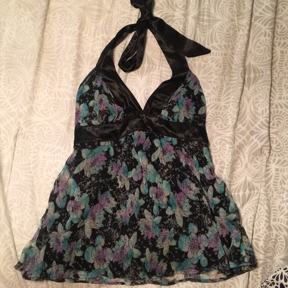 DKNY floral halter top